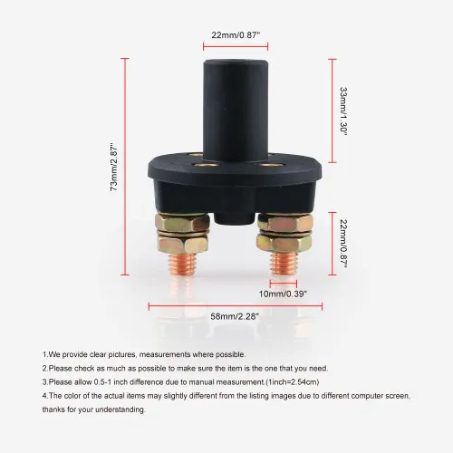 Vista 3 de Interruptor de desconexión de batería con 1 llave aislador de batería interruptor de desconexión universal para barcos de coches marinos