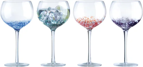 Vista 9 de Speckle - Copas de champán hechas a mano, vajilla perfecta para bodas y celebraciones, 8.5 onzas, multicolor, juego de 4 elegantes copas de champán