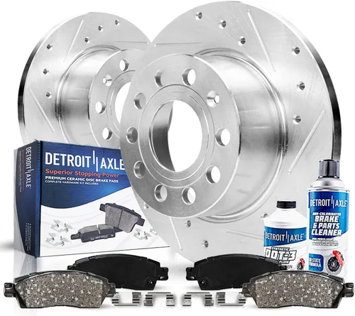 Vista 11 de Detroit Axle - Kit de freno trasero para Chrysler Town & Country Dodge Grand Caravan VW Routan, repuesto de pastillas de freno de cerámica