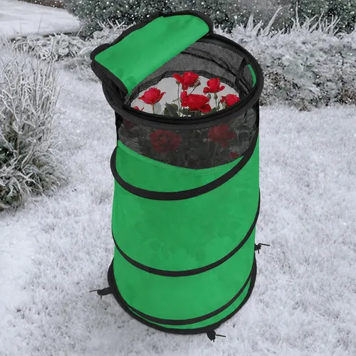 Vista 7 de Conos de rosas emergentes para protección de invierno, cubierta protectora verde (green-1pcs)