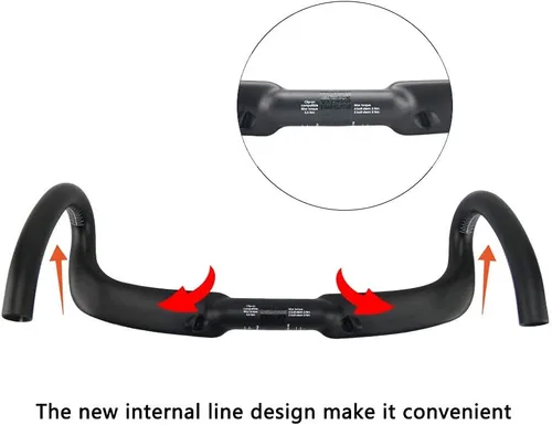 Vista 7 de Alfa Pasca Manillar Aero para Bicicleta de Carretera, Manillar de Carbono para Bicicleta de Carrera, Barras de Caída, Ligero, 31.8 UD