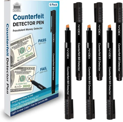 Vista 8 de Nadex Bolígrafo falsificado, fácil de deslizar, dorado para real, negro para falsificaciones, detecta facturas falsificadas (paquete de 1)