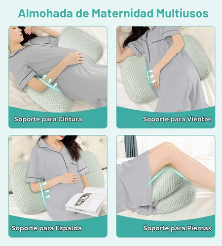Vista 3 de Almohada de embarazo refrescante para dormir Almohada de maternidad de Todo verde