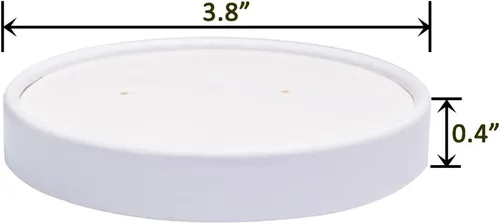 Vista 5 de Vasos de papel para helado con tapas de papel, tazas de papel para sopa caliente/fría con tapas (blanco) (40, 8 onzas)