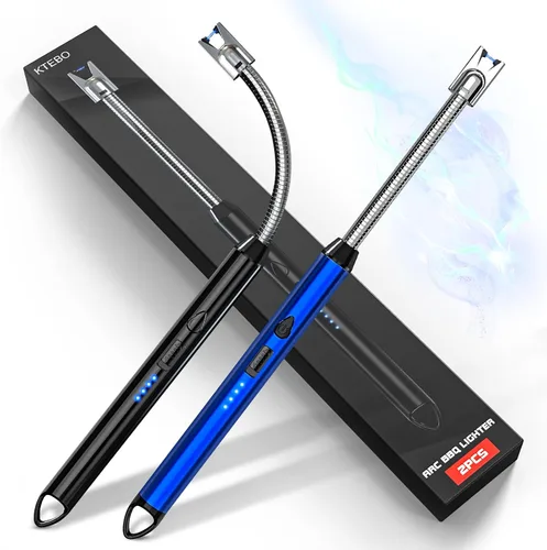 Vista 11 de KTEBO 2 Pack Encendedores Eléctricos de Arco de Plasma Recargables - USB de Largo Alcance para Velas Perfumadas, Barbacoa y Camping - Encendedores