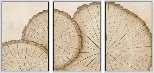 Vista 99 de SIGNFORD - Set de obras de arte en lienzo enmarcado para pared, ilustraciones abstractas de neblina del desierto en tonos neutros beige y marrón
