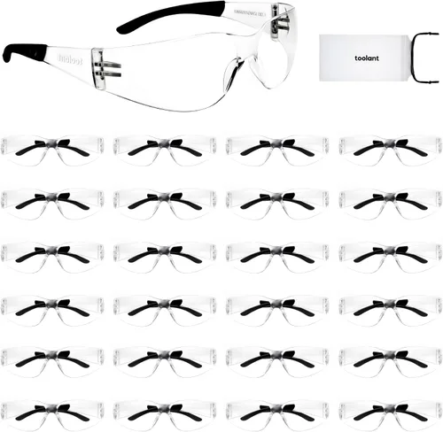 Vista 11 de toolant Bulk Safety Glasses with ANSI Z87.1 / UV 400 Standard, Clear and Smoke Grey