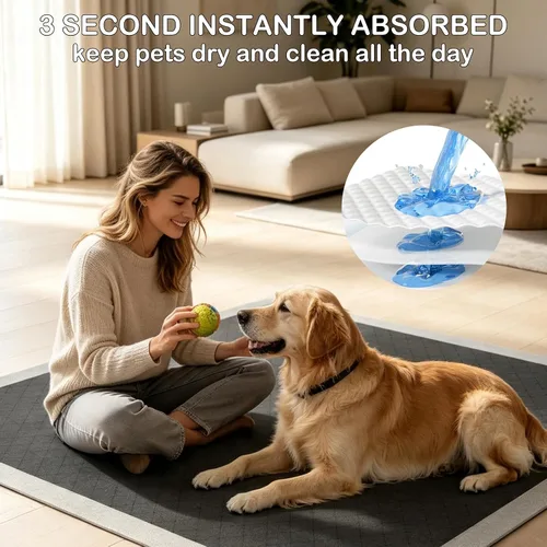 Vista 8 de 30 almohadillas de carbón extra grandes de 31 x 47 pulgadas, con control de olor, superabsorbentes, almohadillas desechables gruesas para orinal