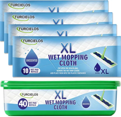 Vista 9 de 20 paños de limpieza húmedos XL resistentes compatibles con Swiffer Sweeper XL Mop, almohadillas húmedas desechables tamaño XL para limpieza
