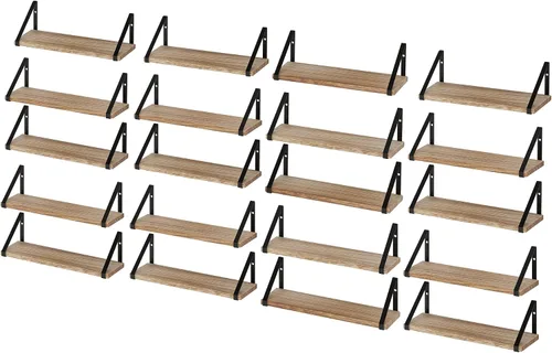 Vista 14 de Wallniture Ponza - Estante flotante de pared de 17 x 4.5 pulgadas, estantes pequeños de madera para almacenamiento en la pared, estante montado