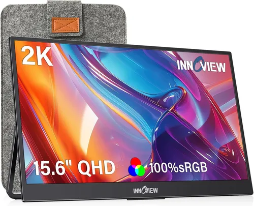 Vista 13 de InnoView Monitor portátil, 15.6 pulgadas FHD 1080P HDMI USB C segundo monitor externo para computadora portátil, escritorio, MacBook, teléfonos