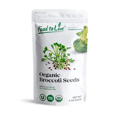 Vista 9 de Food to Live Semillas orgánicas de brócoli para germinar, 2 onzas – sin OGM, veganas, kosher, alimento sirt, a granel. Ricas en sulforafano