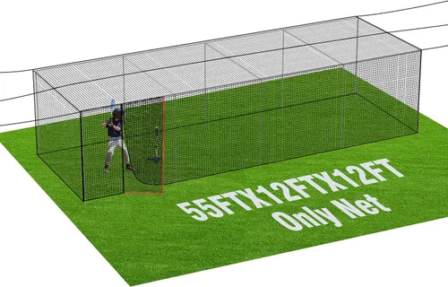 Vista 12 de RIIFRILY Baseball Batting Cage Nets, #30/#45 NET ONLY, 20'L/ 35'L/55'L/70'L