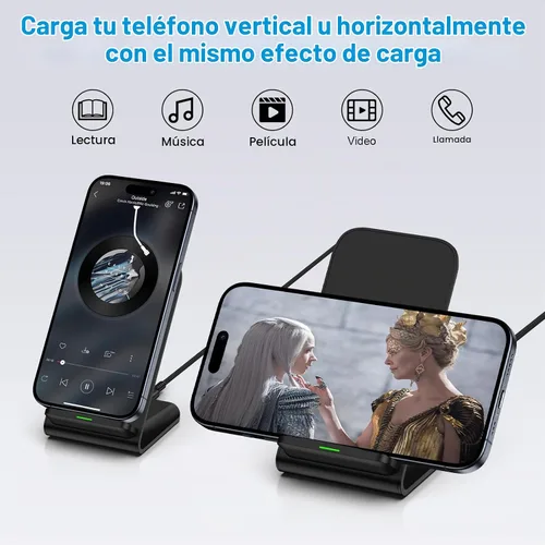Vista 3 de Cargador inalámbrico Samsung Soporte de carga rápida para Samsung Galaxy