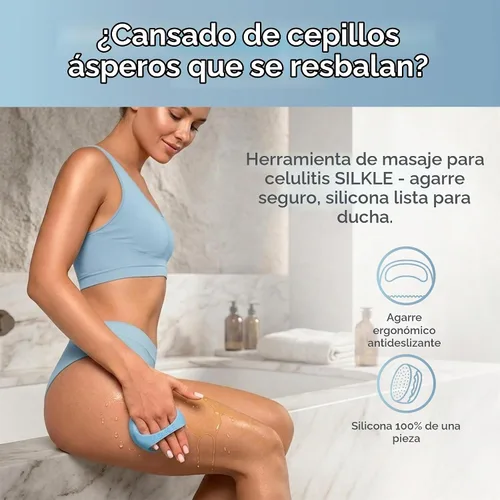 Vista 2 de SILKLE - Herramienta de masaje de silicona para celulitis, cepillo de masaje anticelulítico