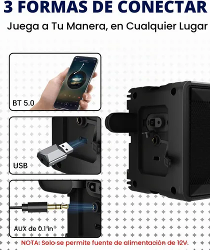 Vista 6 de Barra de sonido UTV 17 pulgadas 4 altavoces ATV SoundBar Bluetooth IP66 RGB luz de fiesta
