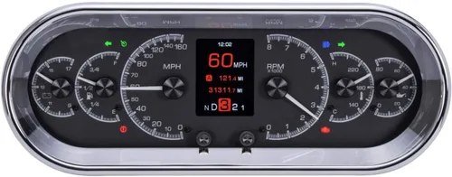 Vista 3 de Dakota Digital Kit de sistema de manómetros analógicos ovalados empotrables universales negro HDX-2018-K