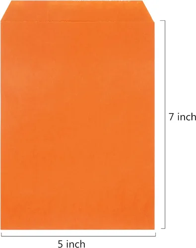 Vista 2 de Quotidian Bolsas de papel kraft medianas planas de 5 x 7 pulgadas (5.1 x 7.0 in) Paquete de 100 – Dulces de postre, jabón de postre, regalo de boda