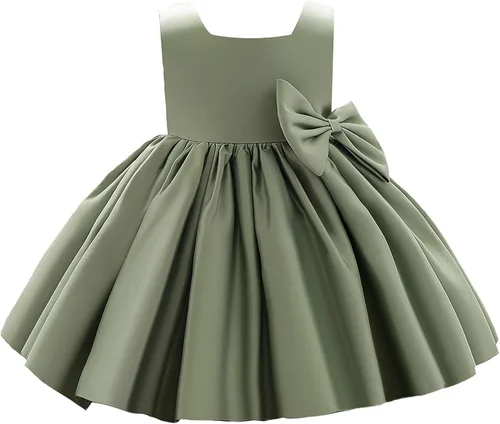 Vista 2 de Girl Flower Dress Sleeveless Flower Princess Wedding Dress for Toddler and Baby Girl