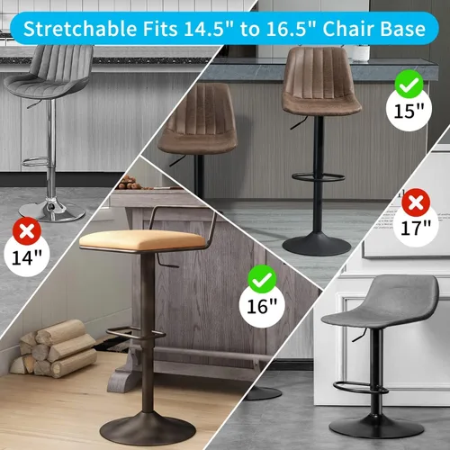 Vista 6 de Paquete de 2 anillos protectores de patas para taburetes de bar, protectores de suelo de silicona antideslizante para patas de silla, almohadillas