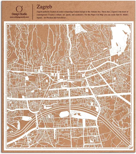Vista 98 de O3 Design Studio Aberdeen - Mapa de papel cortado en papel blanco de 12 x 12 pulgadas