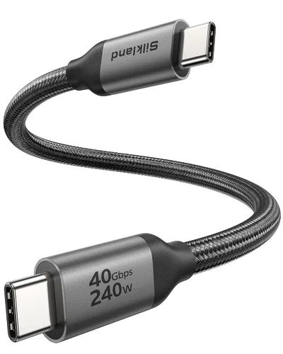 Vista 9 de Silkland Cable USB 4 de 40 Gbps para Thunderbolt 4 de 4 pies, 240 W PD3.1