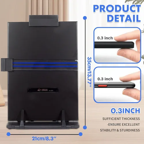 Vista 2 de Resulzon - Soporte de papel para documentos con 7 posiciones ajustables, soporte de papel para escritorio al escribir para leer letras A4, libros