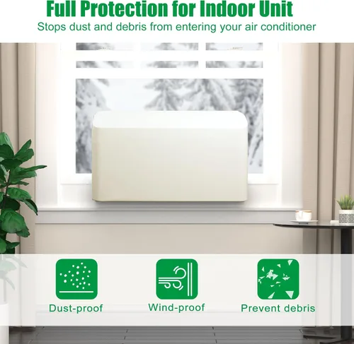 Vista 3 de Forestchill Cubierta de aire acondicionado para interiores, compatible con unidad de CA de ventana en forma de U Midea, a prueba de viento y polvo