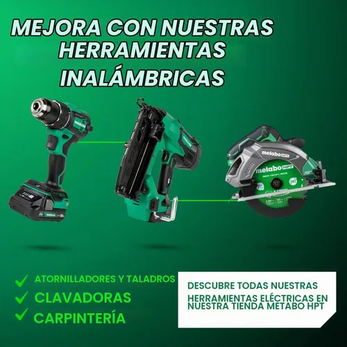 Vista 13 de Metabo HPT Taladro Percutor Inalámbrico MultiVolt™ de 18V, Destornillador de Impacto, Sierra Recíproca, y Linterna Kit Combinado de 4 Piezas
