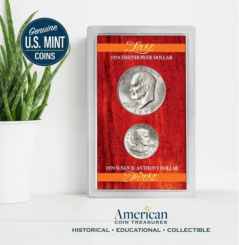 Vista 3 de American Coin Treasures Último dólar de Eisenhower y primer dólar de Susan B. Anthony