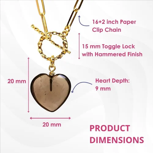 Vista 4 de Gempires Collar de corazón de gemas con cierre frontal para mujer con cadena de clip dorado, joyería con cierre de palanca para mujer, regalo
