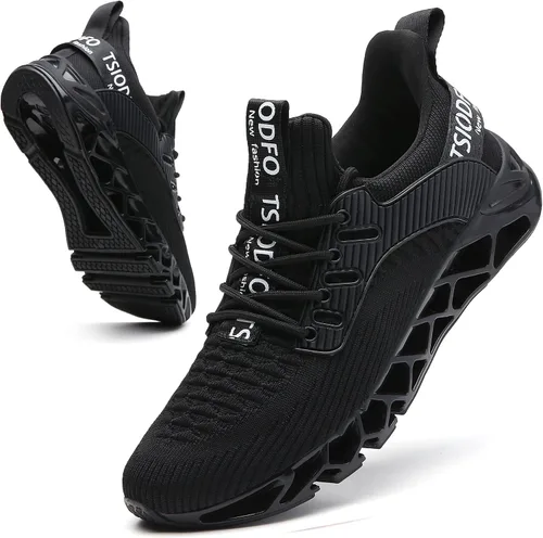 Vista 2 de SKDOIUL Tenis para correr para hombre tenis de malla transpirable para corredores de senderos