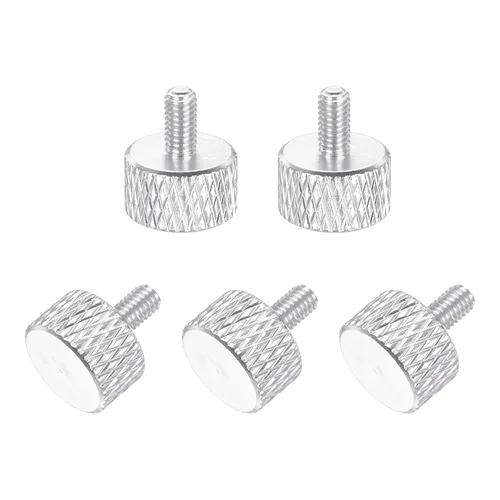 Vista 131 de MECCANIXITY 5 piezas M6x14mm Tornillos de pulgar estriado de cabeza plana, pernos de rosca completa de aleación de aluminio sólido para carcasas