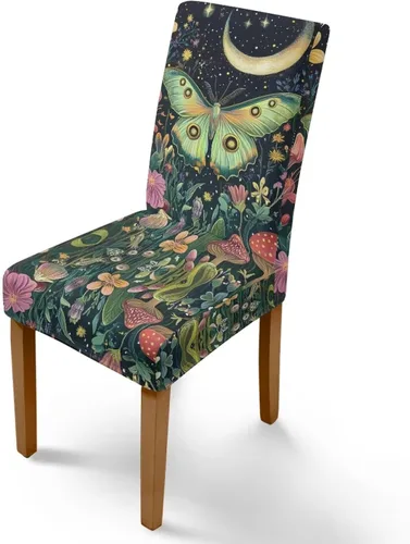 Vista 40 de Rnyleeg Juego de 1 fundas de asiento de comedor con estampado de flores azules para sillas de comedor, fundas protectoras suaves y lavables