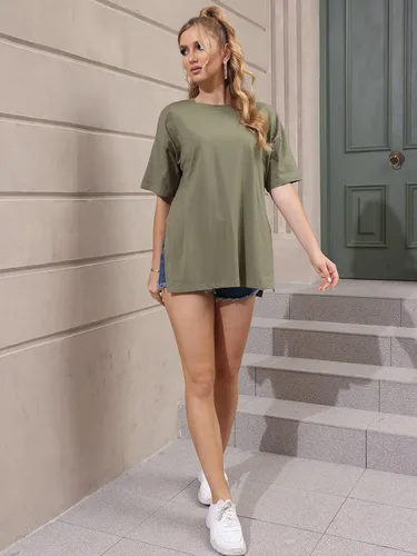 Vista 5 de VNIRA Camiseta de entrenamiento de manga corta casual de verano para mujer