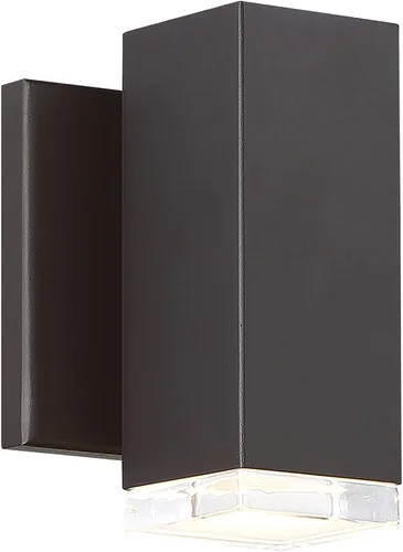 Vista 5 de WAC Lighting dweLED, bloque 1 luz LED interior y exterior luz de pared 3000K en negro