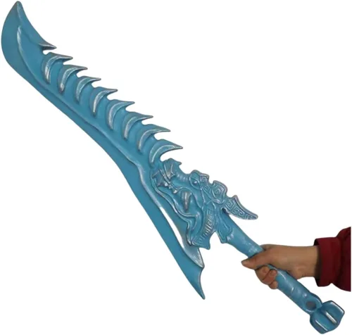 Vista 5 de damdos Espada de cosplay de Halloween para Ne Zha 2 periféricos Ao Guang, espadas Ao Guang de 34 pulgadas con cuchillo de dientes de dragón