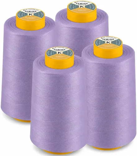 Vista 30 de AK Trading Paquete de 4 Conos de Hilo de Coser Multiusos Aqua (6000 Yardas Cada Uno) de Carretes de Hilo de Poliéster de Alta Resistencia a la Agua