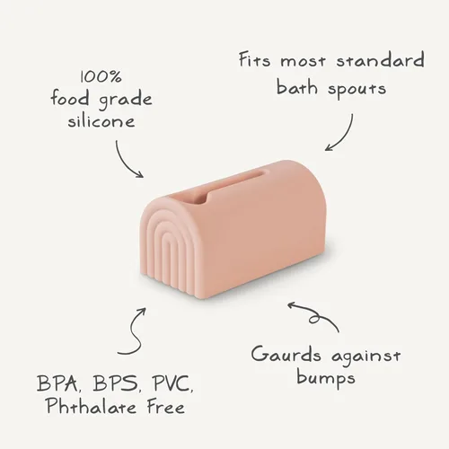 Vista 9 de mushie Cubierta de Caño de Baño Protector de Seguridad de Silicona Suave para Grifo de Bañera para Niños Ajuste Universal (Blush)