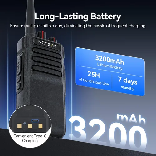 Vista 6 de Retevis Walkie Talkie RT29G Heavy Duty de largo alcance