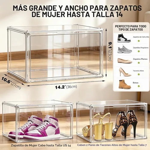 Vista 3 de Cajas de acrílico transparente para zapatillas de deporte para zapatos