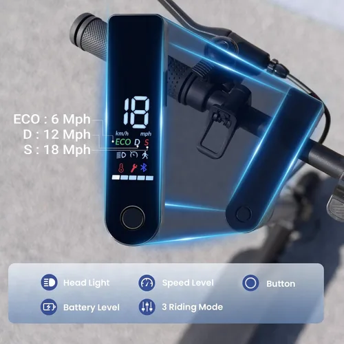 Vista 5 de Patinetes eléctricos – Scooter eléctrico para adultos, motor de 500 W/1000 W/1500 W, 18/21/25 MPH máximo, rango de 21/28 millas, control