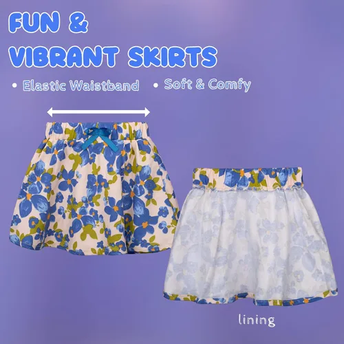 Vista 3 de BIG ELEPHANT Falda de meter para niñas pequeñas, faldas de scooter con volantes para niñas