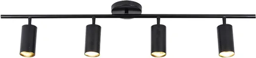 Vista 14 de BOKT Kit de iluminación LED moderna de riel de 1 luces, accesorios de foco de oro cepillado, montaje en techo de latón mate para interiores, lámpara