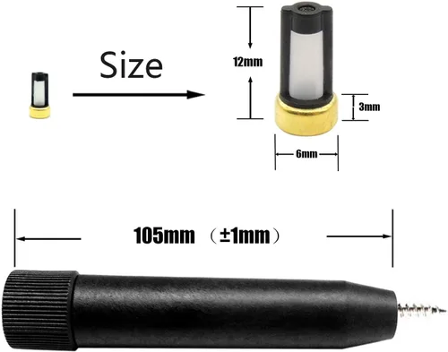 Vista 2 de HiSport Herramientas de Reemplazo de Filtro Micro para Inyector de Combustible con Filtros de Cesta Universales 4 PCS CF-101 (6 mm x 3 mm x 12 mm)