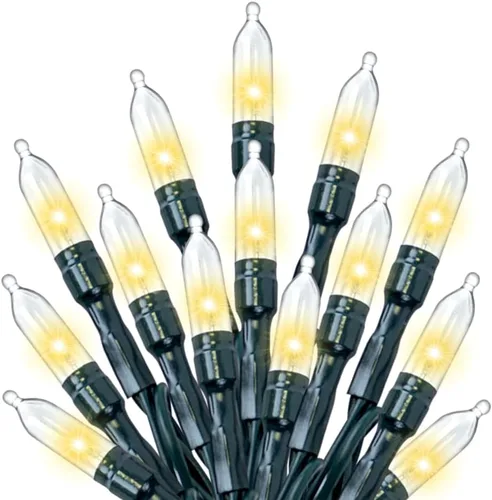 Vista 10 de 300 luces LED de Navidad blancas cálidas para interiores y exteriores, cadena de luces LED de 100 pies, cable verde, enchufable, luces de árbol
