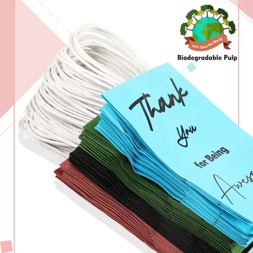 Vista 6 de Sweetude 48 bolsas de regalo de agradecimiento a granel con asas para profesores, compañeros de trabajo, personal, regalo de agradecimiento por ser
