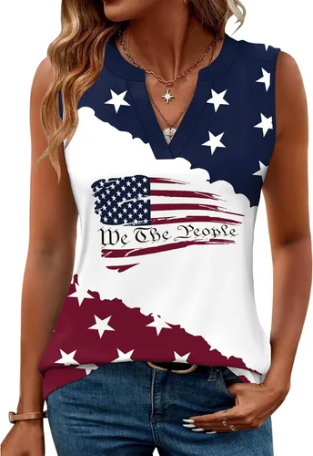 Vista 43 de Romanstii Camisas sin mangas para mujer, estilo casual, de verano, cuello en V, blusas elegantes, túnica