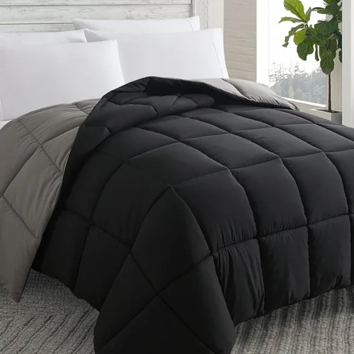 Vista 20 de Cosybay - Edredón con relleno alternativo y acolchado suave, para todas las estaciones, inserto de colcha con pestañas en las esquinas, 88x92 Verde