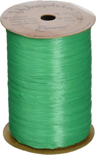 Vista 36 de Berwick Offray Cinta de rafia mate de 1/4" de ancho, verde manzana, 100 yardas, 0.276 in